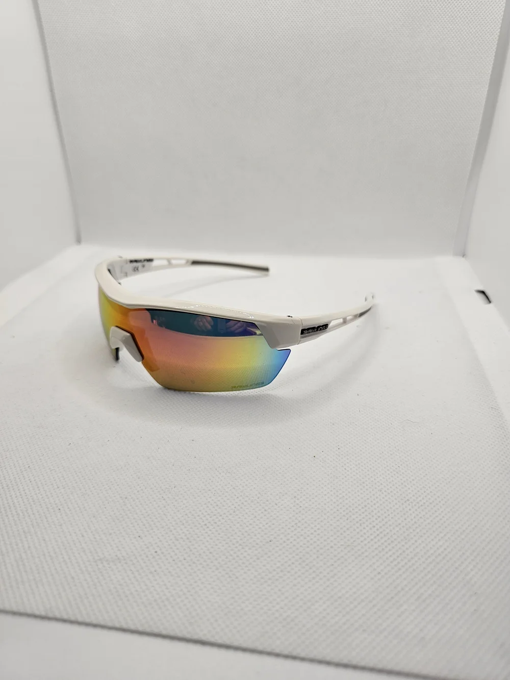 Rawlings Men's White Sport Sunglasses with Rainbow Mirrored Lens